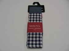 MERONA - 2 PACK - BLUE  BLUE/WHITE PLAID - HANDKERCHIEF POCKET SQUARES 