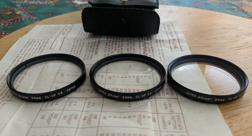 Lens Filter Set Close-Up 55mm +1 +2 +3 Japan Super Albinar Coated w case + instr - Image 3 of 3