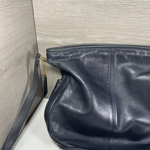 80er Vintage Coach Umhängetasche blau Leder Stil 0890-321 Made in USA 11" - Bild 6 von 13