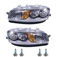 Scheinwerfer Set grau inkl. OSRAM Lampen H7 mit Abblendlicht für Fiat Punto 188_