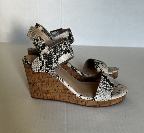 Steve Madden Escalate Style Chunky Cork Wedge Platform Snake Heel - Y2K Size 8.5 - Picture 3 of 12