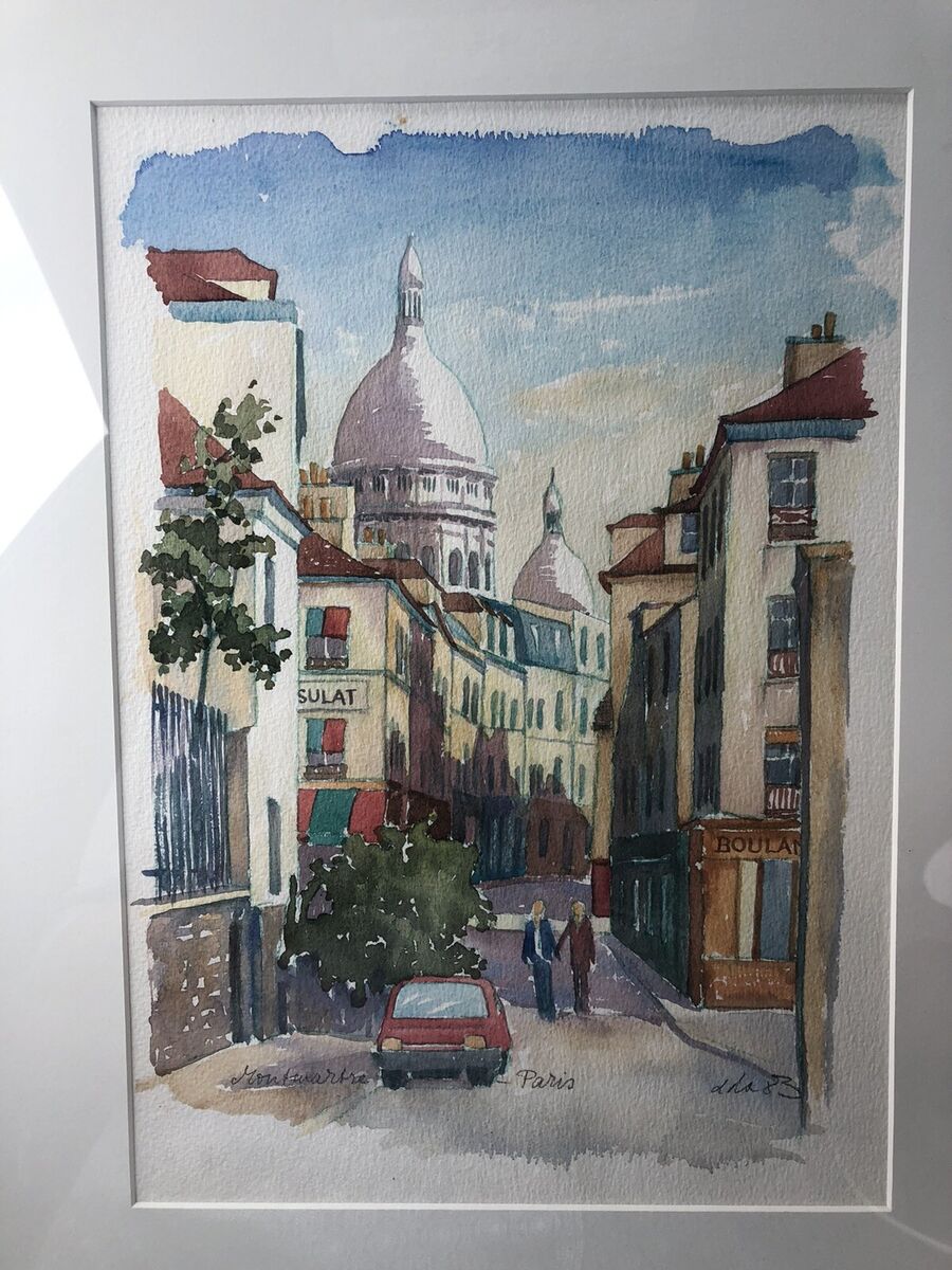 Original Watercolor Painting Signed DDA 83 Montmartre Paris Original Watercolor Painting Signed DDA 83 Montmartre Paris
