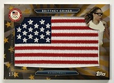 2016 Topps USA Olympic Team Brittney Griner Commemorative Flag Patch GOLD 1/1