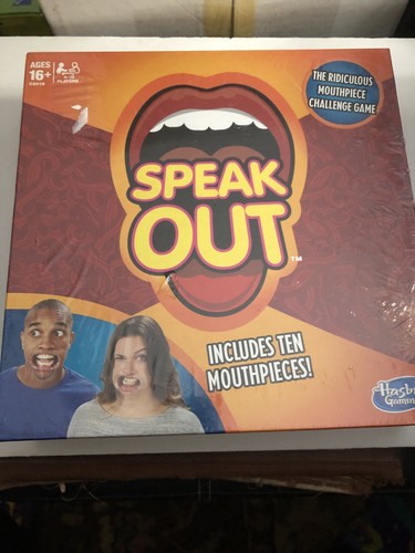 Hasbro Gaming Speak Out – Gioco Sfida Bocchino Con 400 Frasi, Per Famiglie E Feste, 8 Bocchini Inclusi