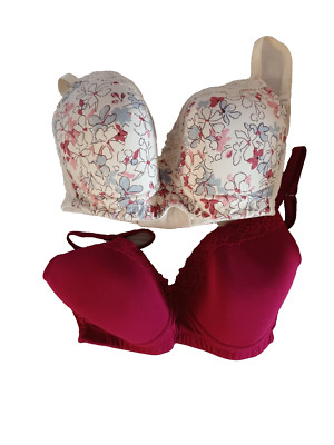 M&S 2er-Pack UK30DD Raspberry Mix bügellose Baumwolle Doppeltasche Post-OP