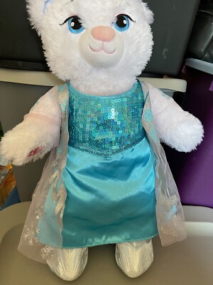Disney Frozen Elsa B-A-B White Sparkle W/Blue Sequin Dress 17'' Boots & Sound