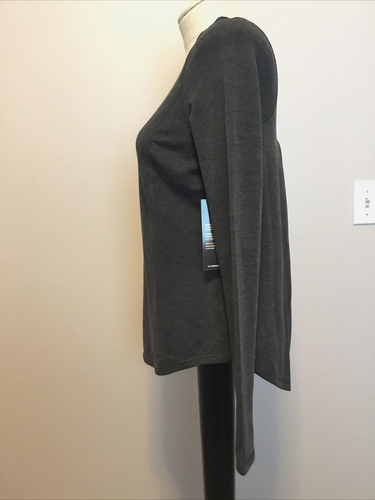 AVIA PERFORMANCE CHARCOAL GRAY Long Sleeve Waffle Knit Tee Sz XS - Picture 3 of 10