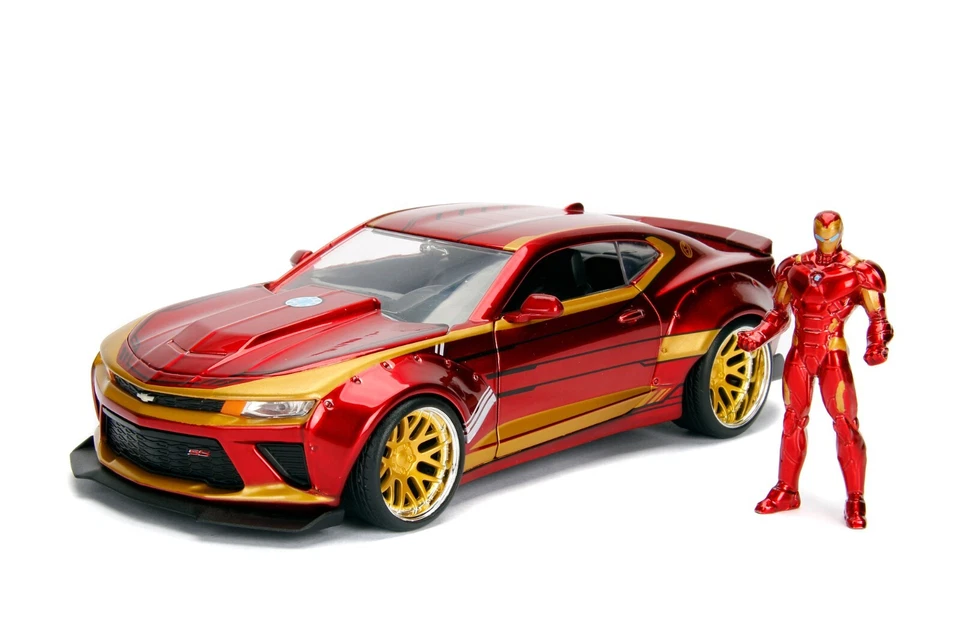 Iron Man y Chevrolet Camaro 2016, Marvel Avengers, modelo de coche 1/24 para niños, Jada Foto 2 de 4