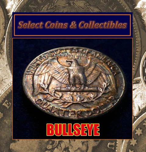 1964-P Washington Quarter 90% Silver Nice Bullseye Toned Beauty! #2001