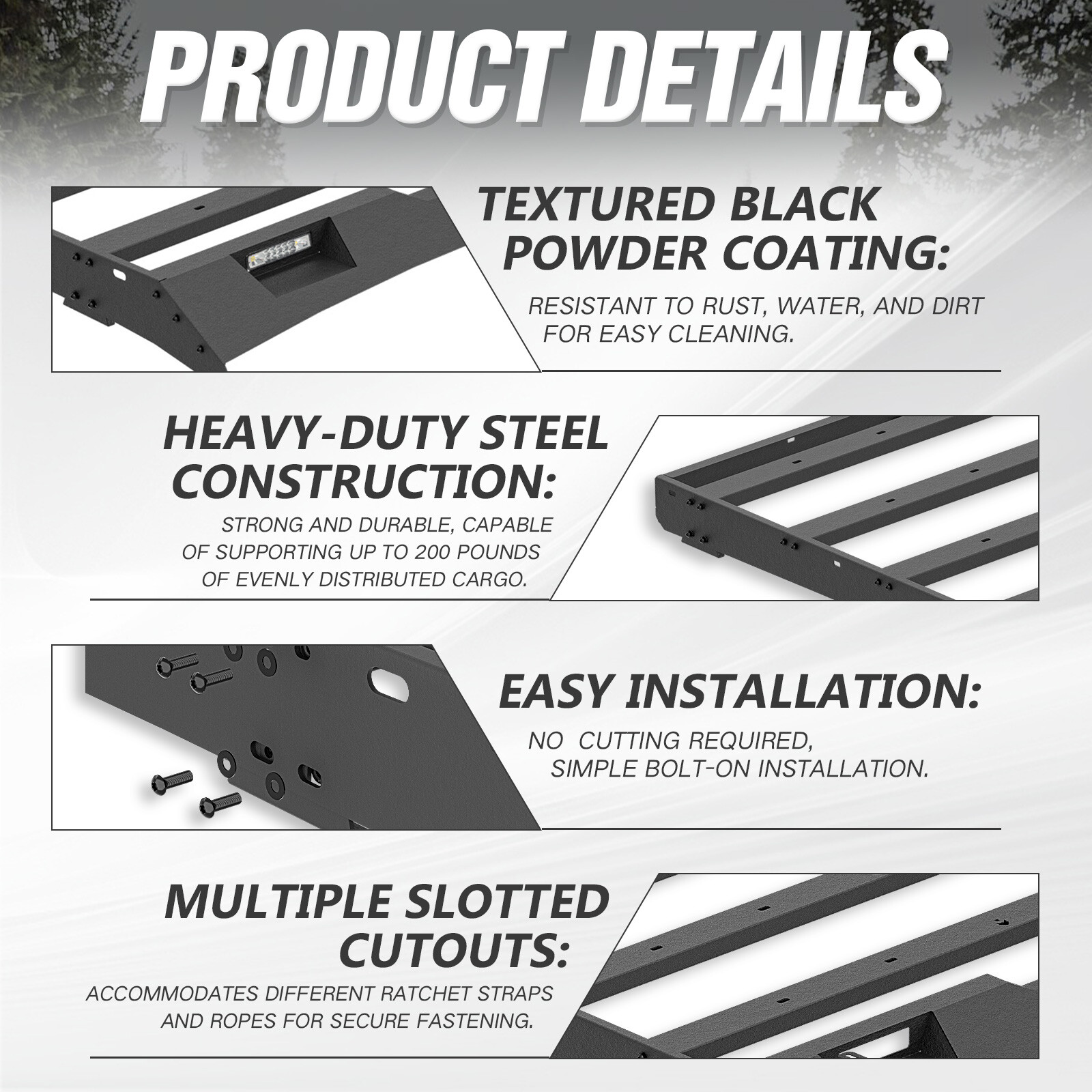 For 2009-2014 Ford F-150 & Raptor SuperCrew Cab Roof Rack Cargo Basket Luggage 