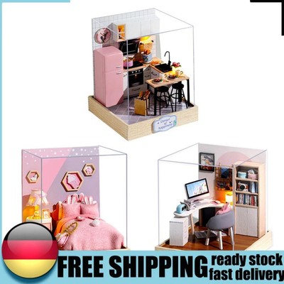 Super Mini Size DIY Doll House Furniture Building Kits Dollhouse Puzzle Toy