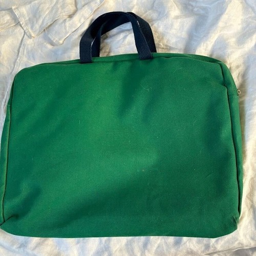 Vintage 70s FABRIKO VMA Wide Range Balloon Man CANVAS BOOK BAG Briefcase - Picture 3 of 7