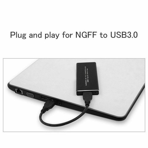 USB 3.0 to M.2 NGFF SSD SATA External Enclosure HDD Hard Disk Case Box UK - Afbeelding 9 van 9