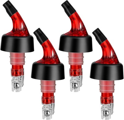 Automatic Measured Bottle Pourer - Quick Shot Spirit Measure 4 Pack 