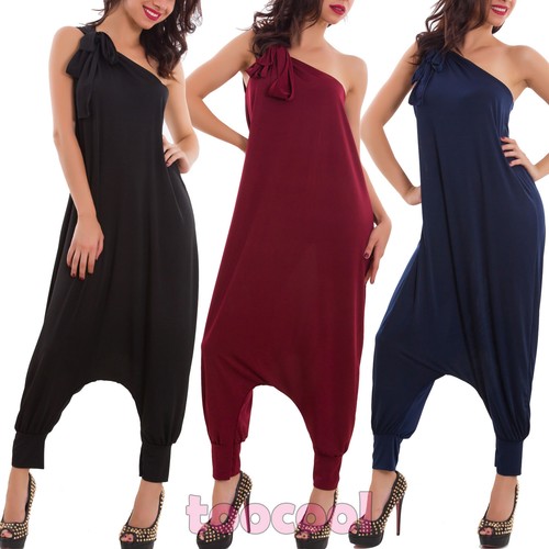 Overall donna harem turca pantaloni tutina tuta monospalla fiocco nuovo  FI-2610 | eBay