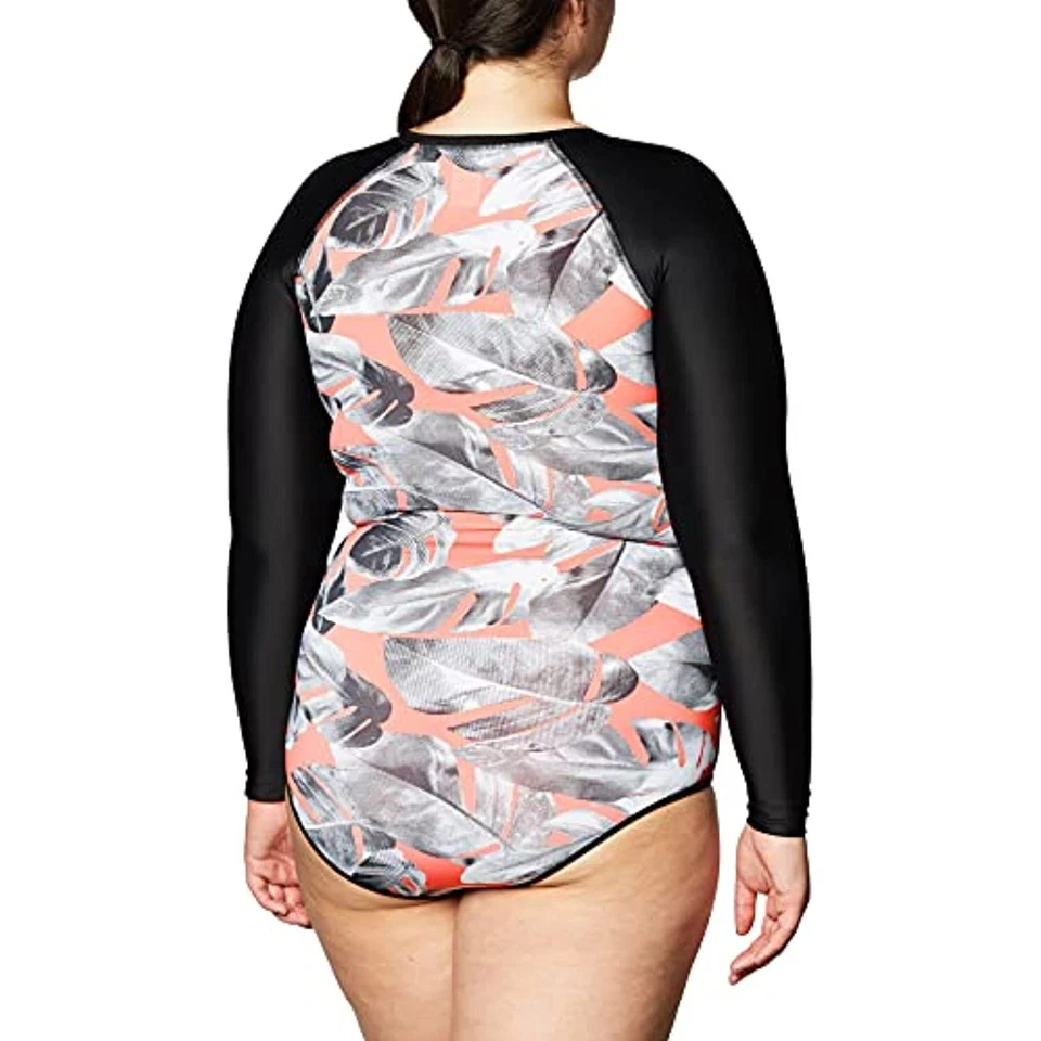 Precio de venta sugerido por el fabricante $114 Body Glove manga larga paleta traje de baño de una pieza talla grande (DEFECTUOSO) Foto 3 de 4