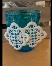 Ohrringe Plauen-Spitze XL Unikat recycling Mode Schmuck Handmade Vintage Shabby 