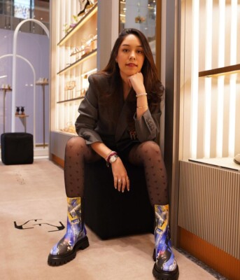 Stuart Weitzman SW x kidsuper bedford bootie - BLUE MULTI