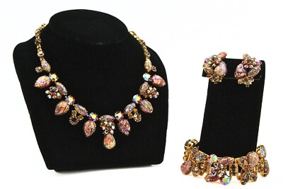 #ad Spectacular Rare Kramer Of New York Signed Dragons Breath Necklace Parure Set $899.00