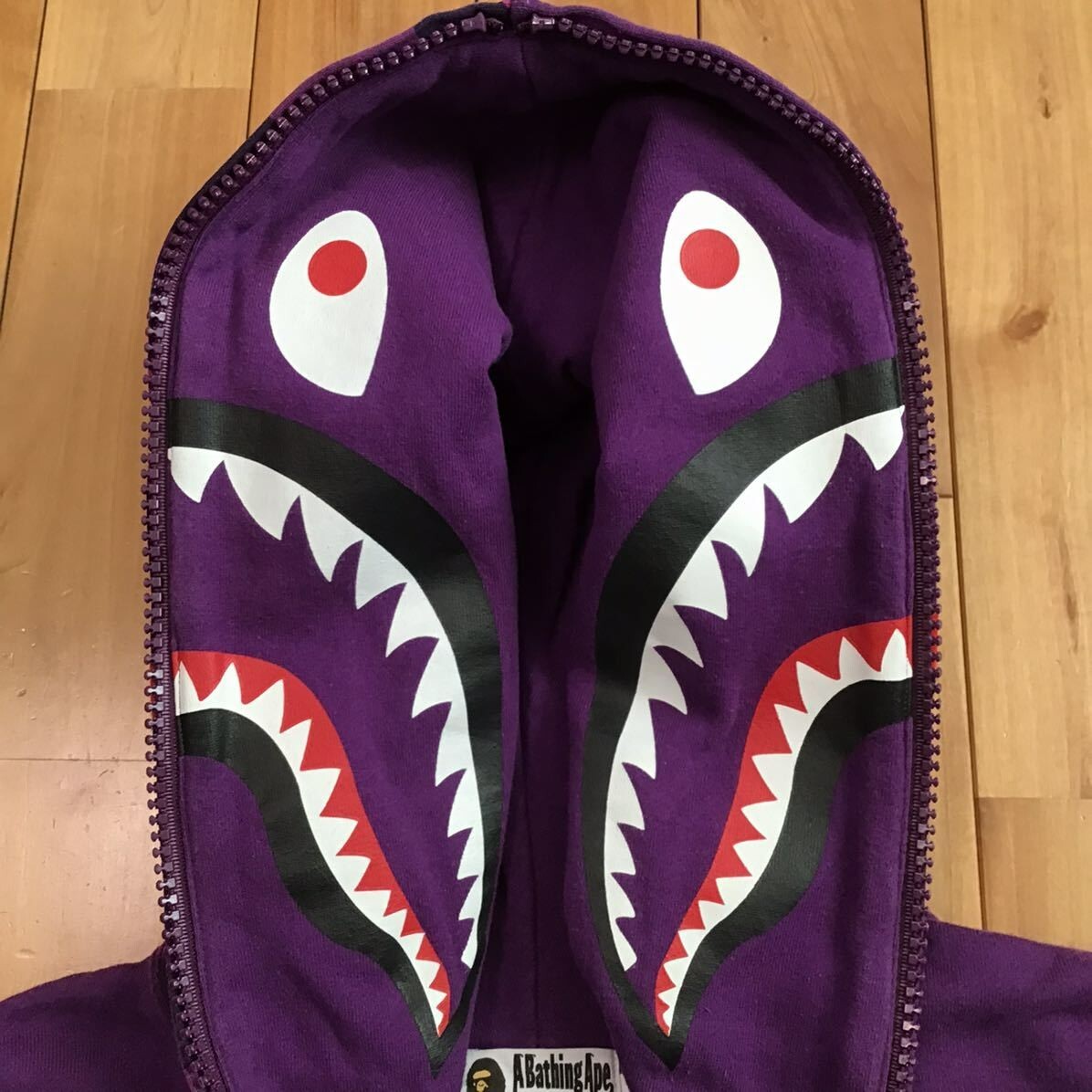 BAPE Giant shark full zip hoodie purple camo A Bathing Ape Size L