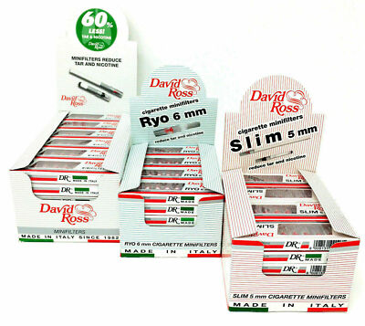 David Ross Cigarette Filters,5 mm,6 mm,8 mm, RYO filters, STOP YELLOW  FINGERS