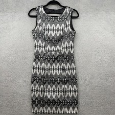 H&M Womens Dress Sheath Geometric Sleeveless Scoop Neck Polyester Size 8