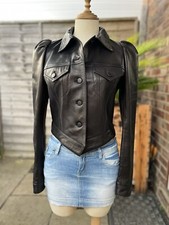 The Kooples Black Lambskin Leather Jacket With Tails Size 2