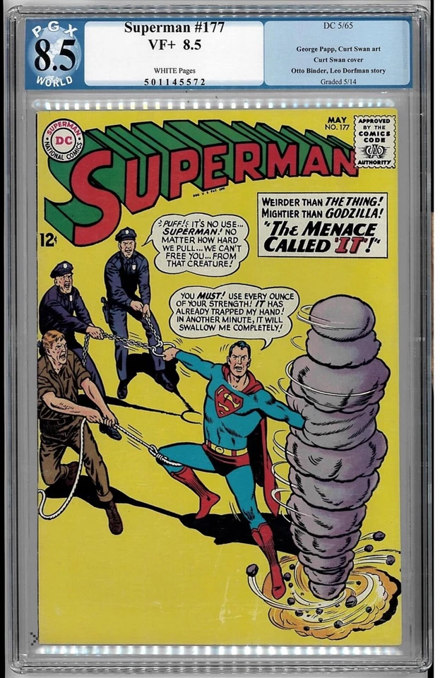 Superman #177 (DC Comics May 1965) PGX 8.5 (not CGC) Very Fine + slabbed/graded - Image 3 of 4