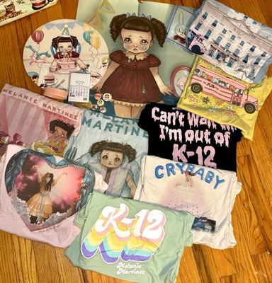 Melanie Martinez Merch Lot Cry Baby K-12 T-Shirts, Pinbacks, Bracelet, Slipmat