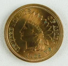 1863 1c Indian Head Small Cent Penny UNC Detail-PVC & Questionable Color C4660