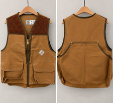 Vintage Carhartt VU256 Hunting Vest Large USA Brown Duck NOS Unworn 80's 90's