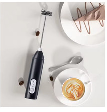 Milk Frother Electric Rechargeable Handheld Mixer Egg Beater w/ Stand