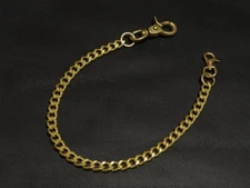 Solid Brass Wallet Chain 49cm with Cut Side Eggplant Rings, Used
