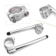 Motorcycle Pair CNC 50mm Clip On Ons Handlebars fit Suzuki GSXR 600 750 Silver