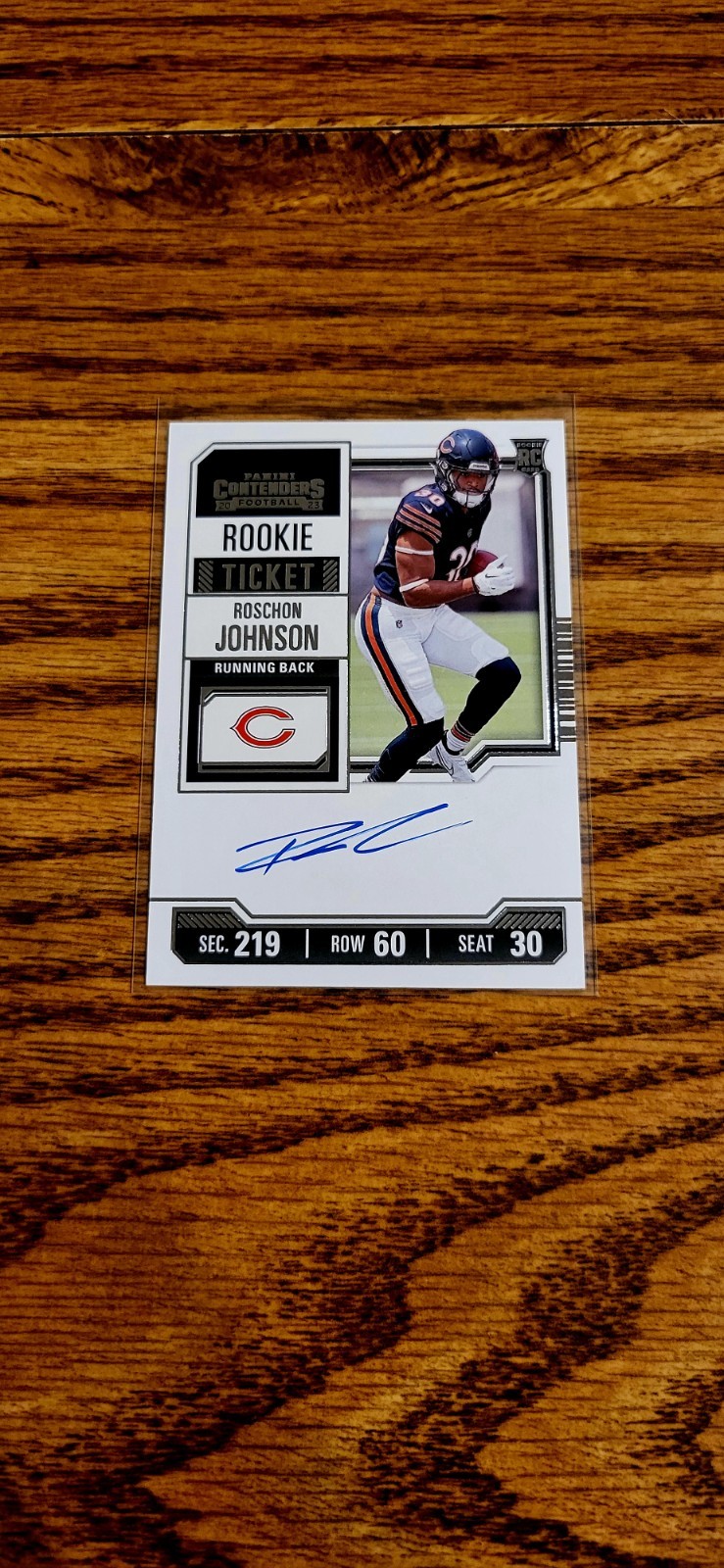 Roschon Johnson Rookie Ticket 2023 Panini Contenders Auto Chicago Bears #130