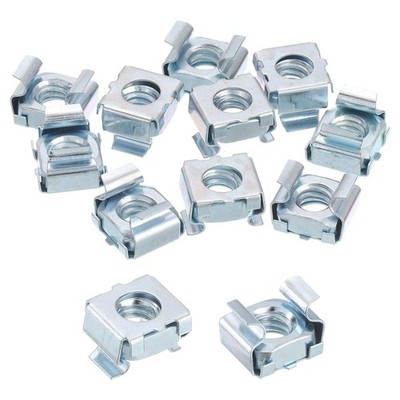 uxcell 1/4-20 Cage Nut, 10Pcs Snap-in Nuts, Carbon Steel 1/4-20, Silver