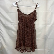 Vintage Victoria's Secret leopard sheer ruffle y2K chemise babydoll slip dress L
