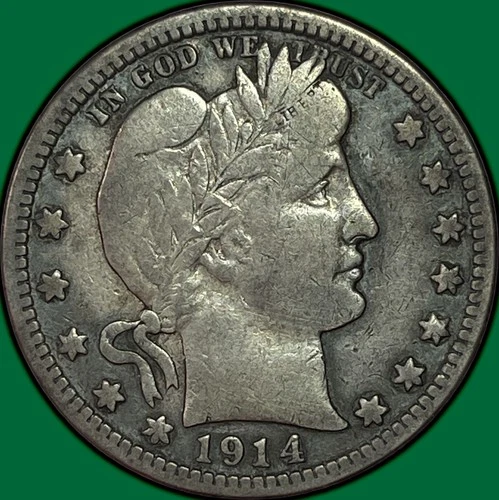 1914-D Barber Quarter — photo from another recent sale