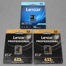 2 Lexar Professional SDHC UHS-1 32GB Memory C...