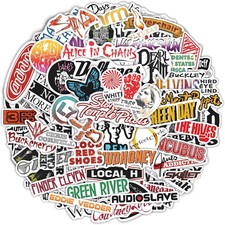 100PCS Grunge Rock Band Stickers Waterproof Vinyl Decals for Laptop