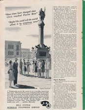 Magazine Ad - 1939 - AT&T / Bell System - Overseas Service - Puerto Rico