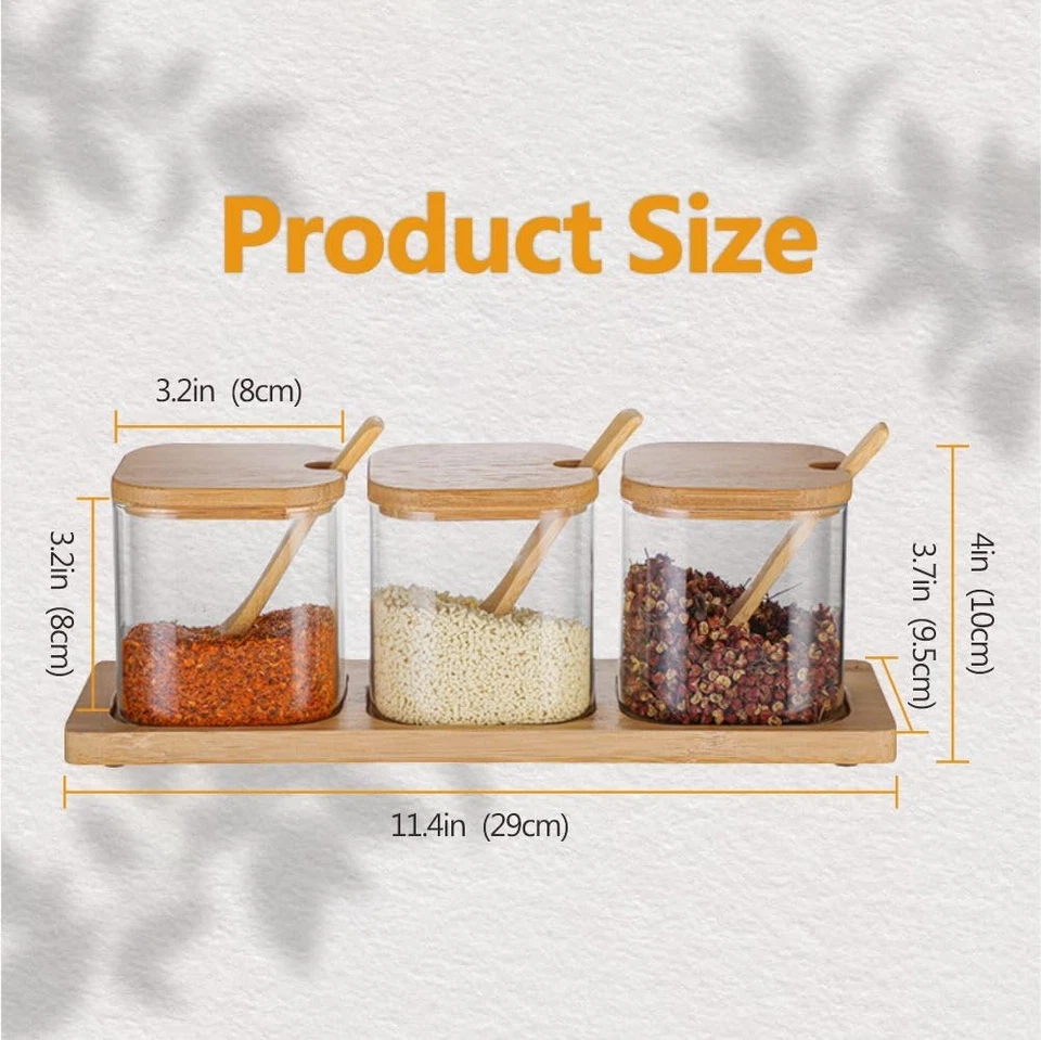 Condiment Containers with lids 6 pack Seasoning Box Condiment Pots Jars with ... - Image 3 of 4