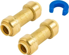 Check Valve, 1/2 Inch Push-To-Connect, 2-Pack Push Fit Plumbing Fittings with Di