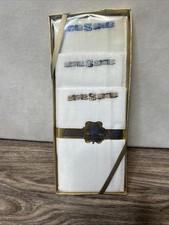 VTG Springmaid Fabric Men's White Handkerchiefs Goldenweve Cotton Set of 3  S  
