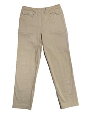 Talbots Collection Women s Ankle Straight Pants W Pockets Sz 8 Beige Flat Front