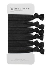 Cyndibands Elastic Hair Ties - Black - Gentle Hold Ribbon Ponytail Holders, 6...