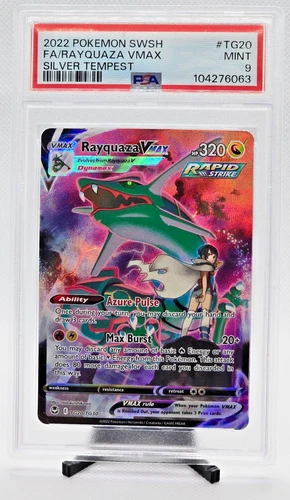 2022 Pokemon SWSH Rayquaza VMax Silver Tempest PSA 9