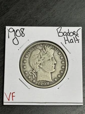 1908 O Barber Silver Half Dollar VF Very Fine Better Date Coin (Raw15194)
