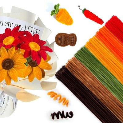 500pcs Pipe Cleaners Chenille Stems,6 Assorted Colors Pipe Cleaners Crafts, F...