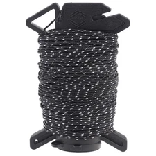 Reflective Black Cord Rope 125Ft Micro Cord 100Lb Test For Camping Survival Gear